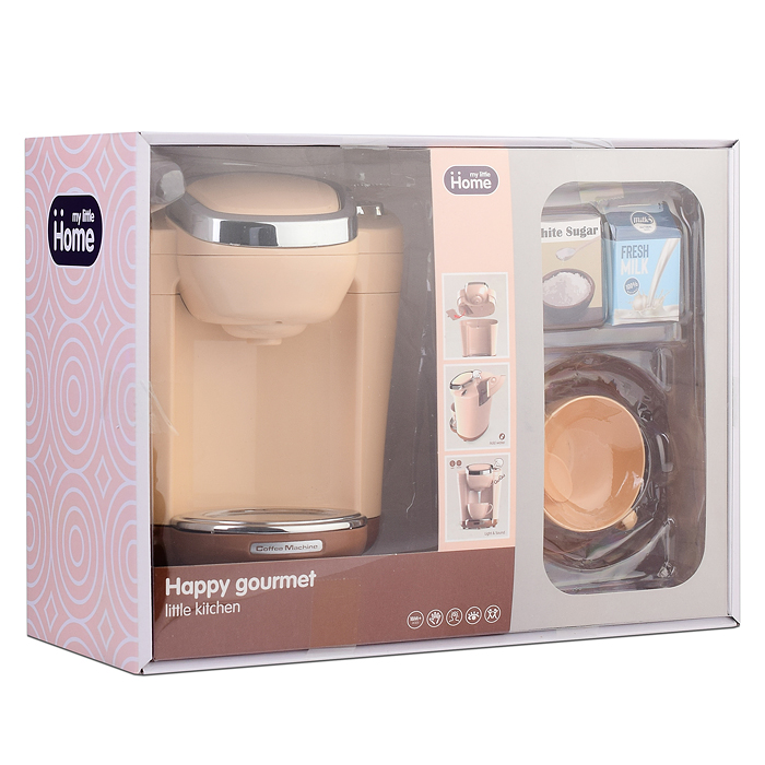 Фото к товару Бытовая техника A1008-3 "Кофемашина" с аксессуарами, бежевый , (свет, звук) в коробке Бытовая техника A1008-3 "Кофемашина" с аксессуарами, бежевый , (свет, звук) в коробке