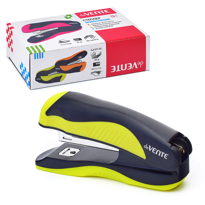 Степлер "MonoChrome" № 10 (мощность 12 листов, глубина скрепления 45 мм) пластиковый 