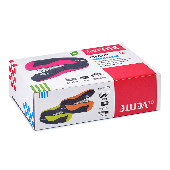 Фото к товару Степлер "MonoChrome" № 10 (мощность 12 листов, глубина скрепления 45 мм) пластиковый Степлер "MonoChrome" № 10 (мощность 12 листов, глубина скрепления 45 мм) пластиковый