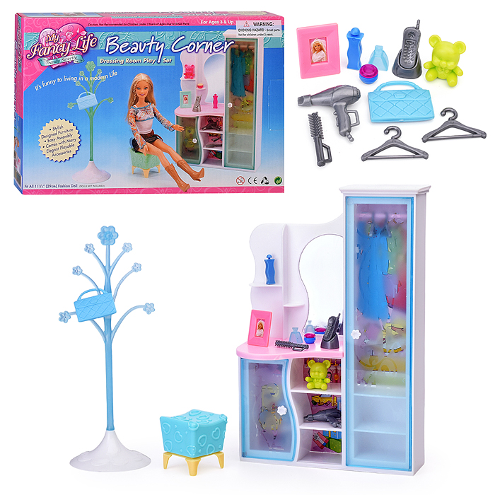 Набор мебели для кукол 2809 "Туалетный столик" в коробке Набор мебели для кукол 2809 "Туалетный столик" в коробке