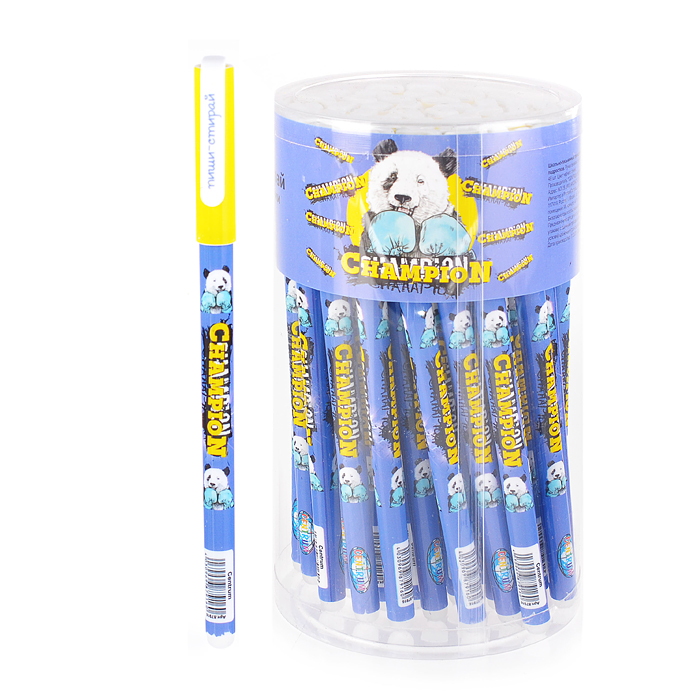 Ручка гелевая "Чемпион" со стираемыми чернилами, цвет чернил синий 0,5 мм, в тубусе