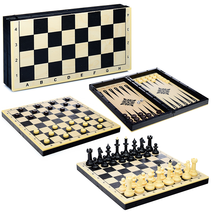 Игра 3 в 1 (Шахматы, шашки, нарды, доска дерево+пластик) Игра 3 в 1 (Шахматы, шашки, нарды, доска дерево+пластик)