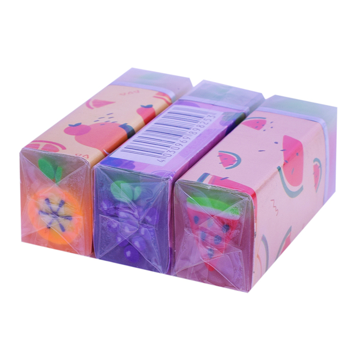 Фото к товару Ластик из синтетического каучука Фрукты, дизайны ассорти (апельсин, виноград, арбуз), в индиви Ластик из синтетического каучука Фрукты, дизайны ассорти (апельсин, виноград, арбуз), в индиви