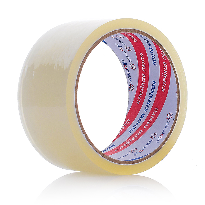 Клейкая лента упаковочная "Attomex" прозрачная, 38 мкм, 48 ммx40 м, реальная намотка, картонная втул