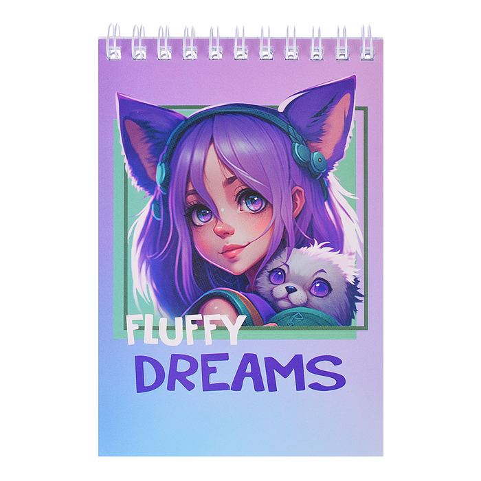 Блокнот 60л. Animal girls-2, формат А6, на гребне, целлюлозный картон