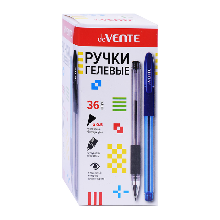 Ручка гелевая "Ritony" d=0,5 мм, полупрозрачный корпус с металлическим наконечником и каучу