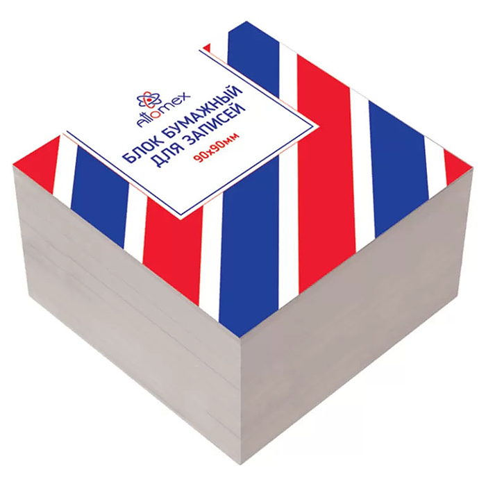 Куб бумажный для записей 90x90x50 мм белый, непроклеенный, плотность 70 г/м², белизна 70%,