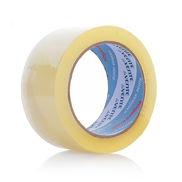 Клейкая лента упаковочная прозрачная, 50 мкм, 48 ммx66 м, реальная намотка, картонная втул