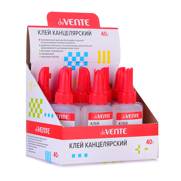 Фото к товару Клей канцелярский, на водной основе 40 г в пластиковой бутылочке, пластиковый колпачок со в Клей канцелярский, на водной основе 40 г в пластиковой бутылочке, пластиковый колпачок со в