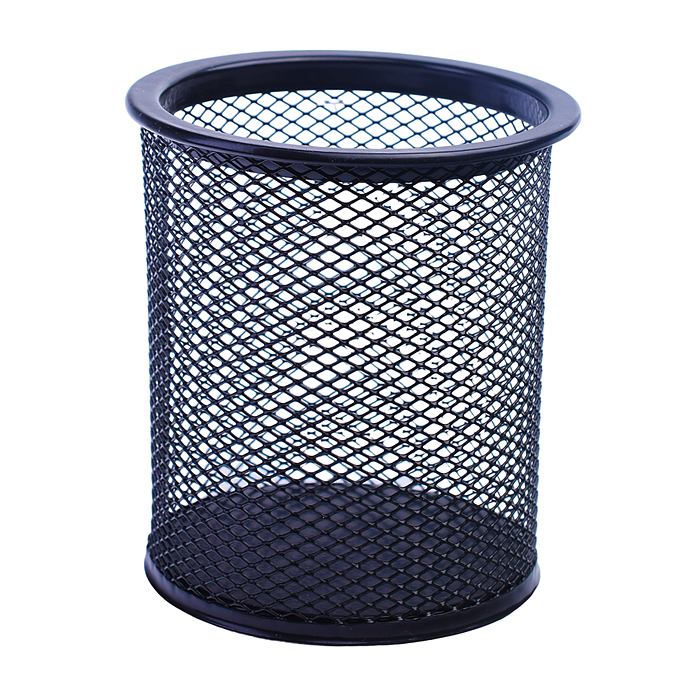 Подставка для пишущих принадлежностей 9,5x9,5x10,5 см, круглый, сетчатая металлическая, че