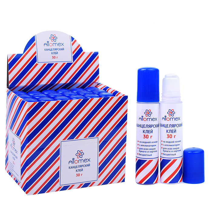 Клей канцелярский "Attomex" на водной основе 30 г в пластиковой бутылочке с пластиковым сетчатым апп Клей канцелярский "Attomex" на водной основе 30 г в пластиковой бутылочке с пластиковым сетчатым апп
