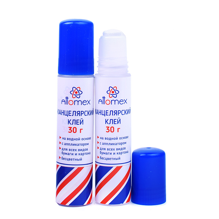 Фото к товару Клей канцелярский "Attomex" на водной основе 30 г в пластиковой бутылочке с пластиковым сетчатым апп Клей канцелярский "Attomex" на водной основе 30 г в пластиковой бутылочке с пластиковым сетчатым апп