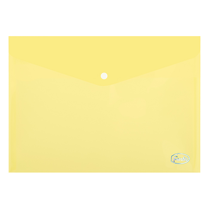Папка-конверт на кнопке А4 0. 16мм (прозрачная желтая) ПП