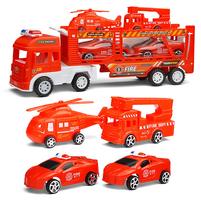 Автовоз 565-169B "Пожарный" с техникой, под колпаком