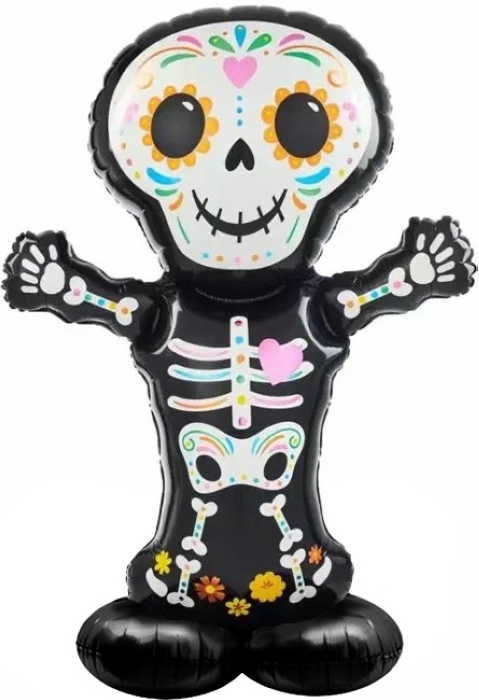 Шар 3D (36''/91 см) Фигура на подставке, Скелет Калавера, 1 шт. в уп.