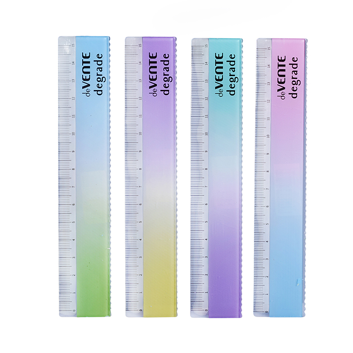 Линейка пластиковая "Degrade" 15 см, с волнистым краем, с индивидуальной маркировкой