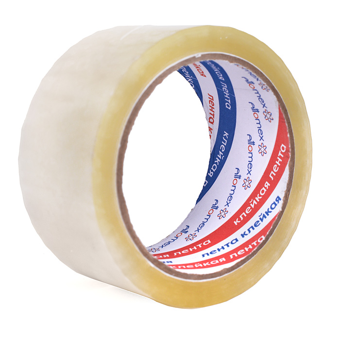 Клейкая лента упаковочная "Attomex" прозрачная, 40 мкм, 48 ммx66 м, реальная намотка, картонная втул