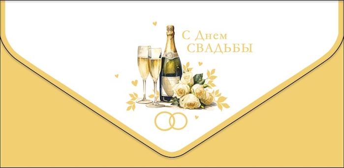 Конверт для денег "С Днем Свадьбы"