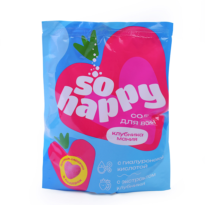 Соль для ванн 500г "SOHappy" Клубника Мания Соль для ванн 500г "SOHappy" Клубника Мания