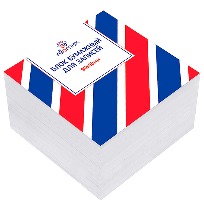 Куб бумажный для записей 90x90x50 мм белый, непроклеенный, офсет 80 г/м², белизна 90%