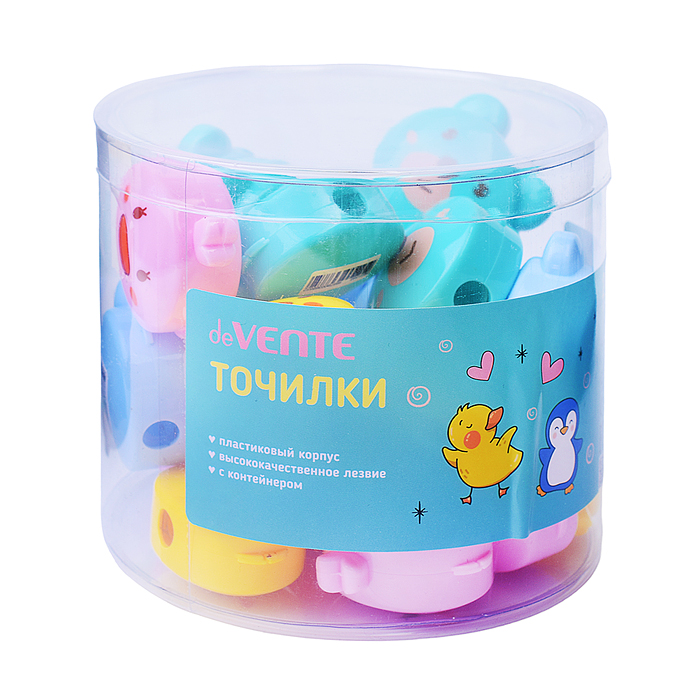 Фото к товару Точилка для карандашей "Lucky duck" 1 отверстие, с контейнером, пластмассовая в форме утенк Точилка для карандашей "Lucky duck" 1 отверстие, с контейнером, пластмассовая в форме утенк