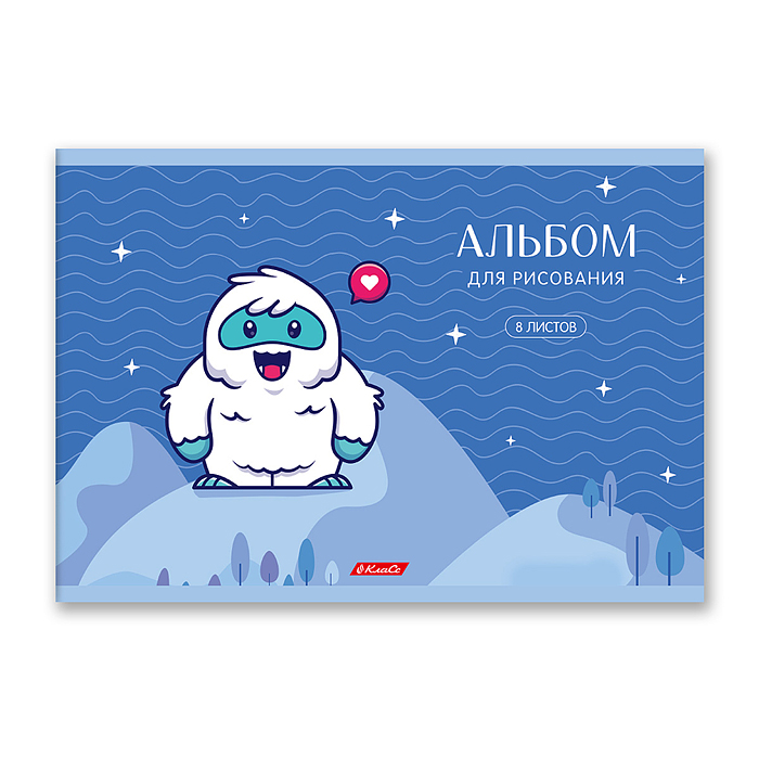 Альбом для рисования 8л. "Чудо-малыши" 100 г/м2  на скобе 