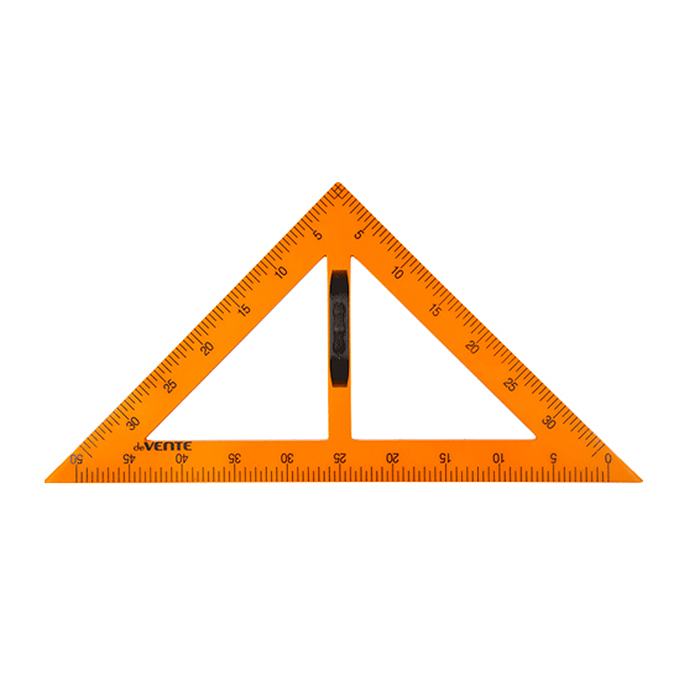 Угольник пластиковый 45°/45°/90°, с ручкой, для классной доски, в пластиковом пакете