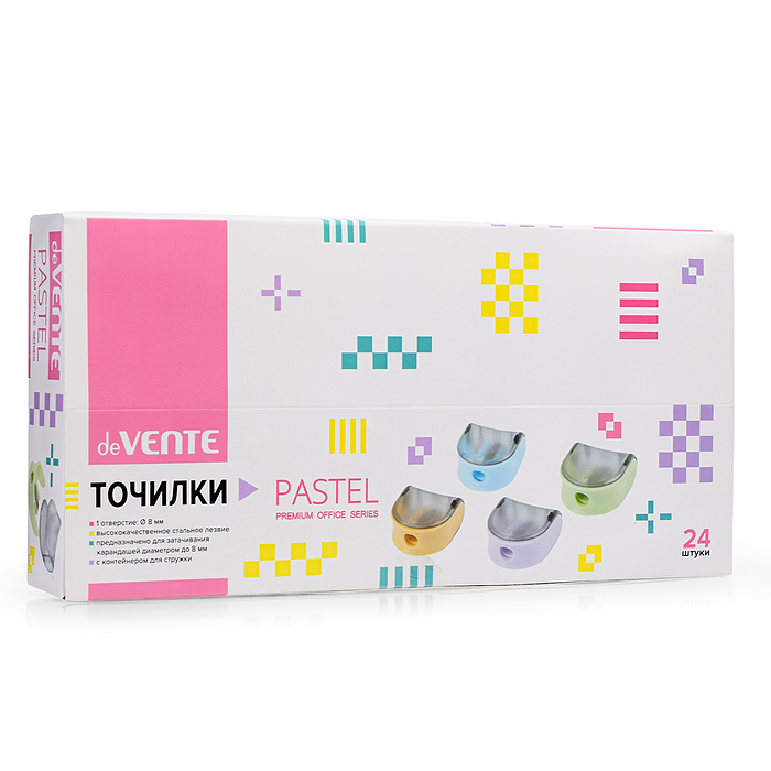 Фото к товару Точилка для карандашей "Pastel" 1 отверстие, с контейнером, пластмассовая, в картонной коро Точилка для карандашей "Pastel" 1 отверстие, с контейнером, пластмассовая, в картонной коро