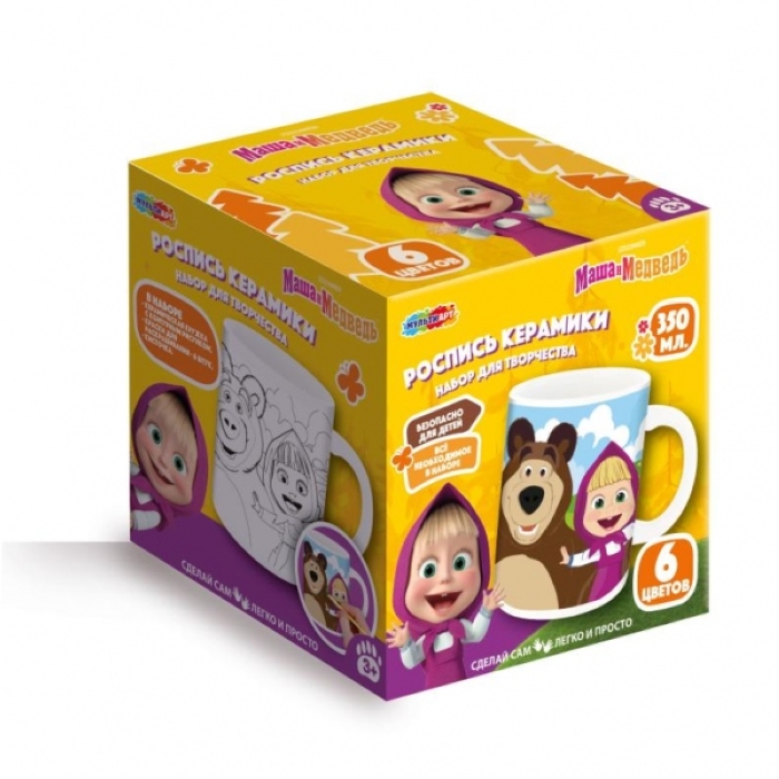 Кружка для росписи "Маша и Медведь"