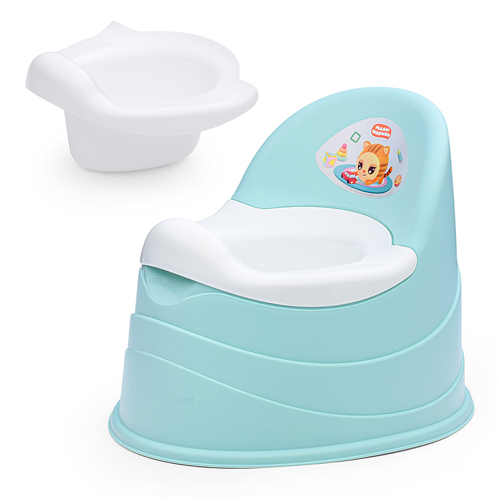 Горшок детский с декором "Малышарики" 390х310х305мм (Зеленый)