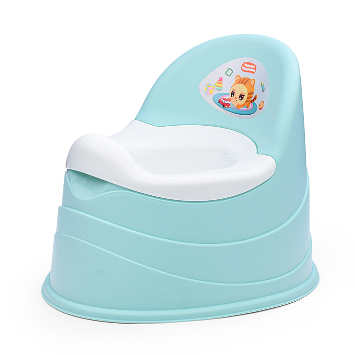 Горшок детский с декором "Малышарики" 390х310х305мм (Зеленый)