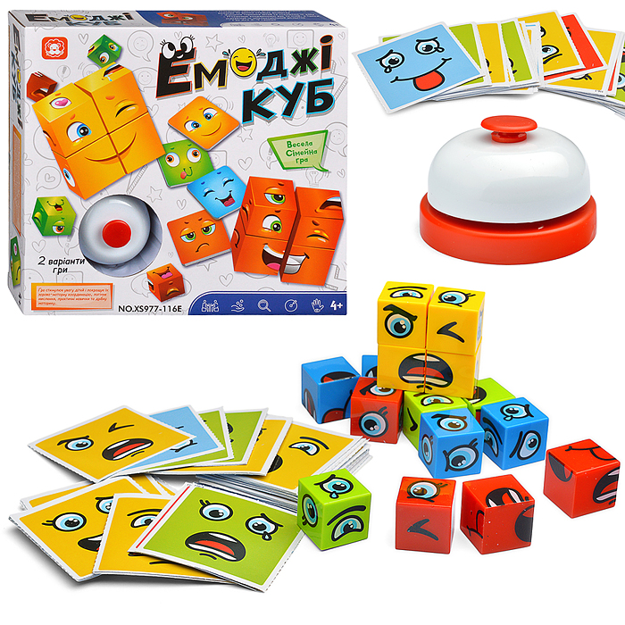 Игра настольная XS977-116E "Емоджи куб" в пакете 