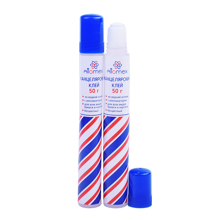 Фото к товару Клей канцелярский "Attomex" на водной основе 50 г в пластиковой бутылочке с пластиковым сетчатым апп Клей канцелярский "Attomex" на водной основе 50 г в пластиковой бутылочке с пластиковым сетчатым апп