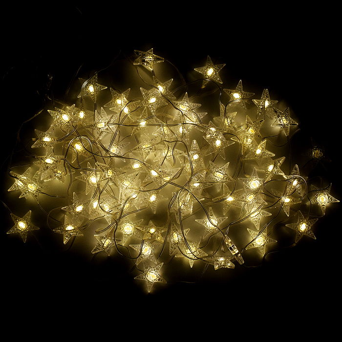 Фото к товару Электрогирлянда интерьерная "Снежинки" теплый Электрогирлянда интерьерная "Снежинки" теплый