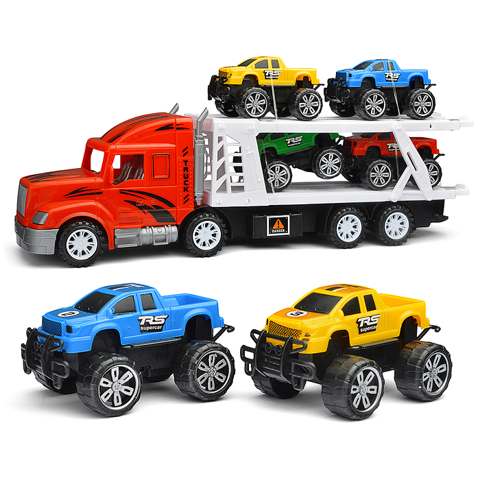 Автовоз DC998-38 "Мега сила" с внедорожниками, под колпаком