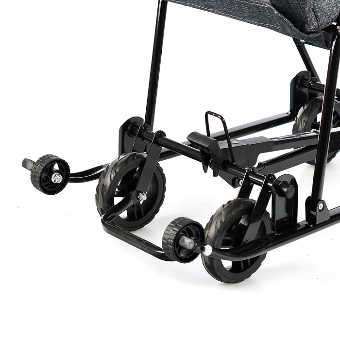 Фото к товару Санки-коляска Снежинка универсал-1 (лен черный крупный) Санки-коляска Снежинка универсал-1 (лен черный крупный)