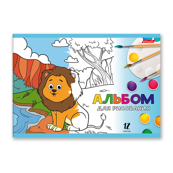 Альбом для рисования 12л. A4 "Зоопарк" на скобе