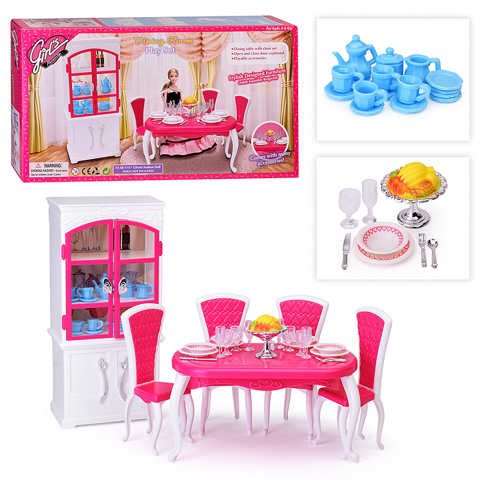 Набор мебели для кукол 3012 "Столовая" в коробке