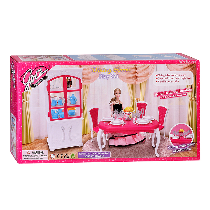 Набор мебели для кукол 3012 "Столовая" в коробке