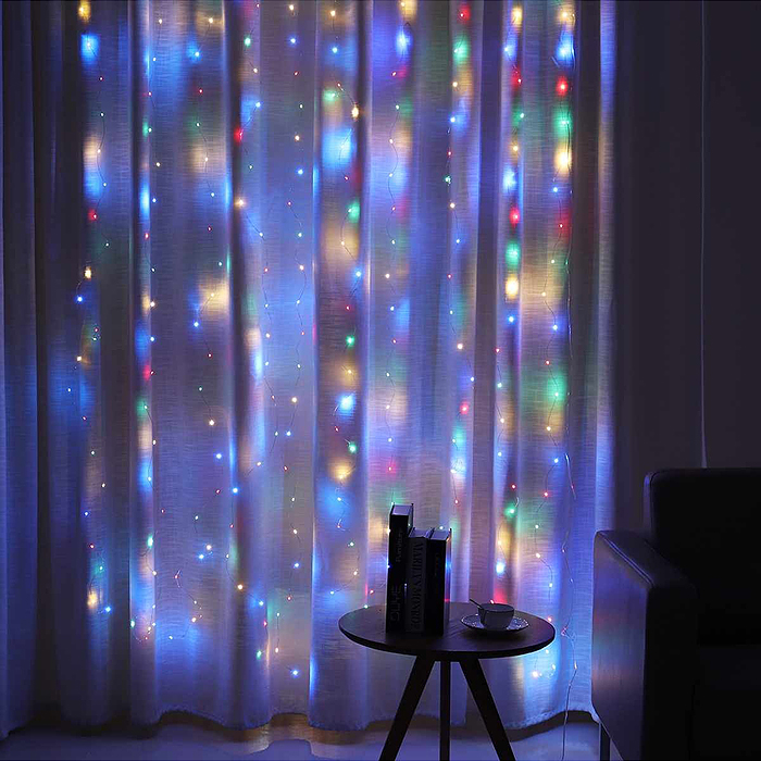 Фото к товару Электрогирлянда Занавес, 3м*1м, 100 ламп Электрогирлянда Занавес, 3м*1м, 100 ламп