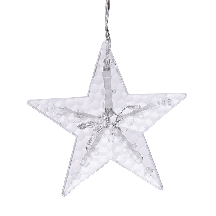 Фото к товару Электрогирлянда интерьерная "Звёздочки и снежинки" тёплый свет Электрогирлянда интерьерная "Звёздочки и снежинки" тёплый свет