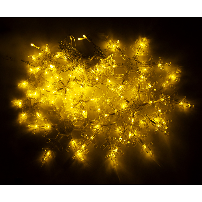 Фото к товару Электрогирлянда интерьерная "Звёздочки и снежинки" тёплый свет Электрогирлянда интерьерная "Звёздочки и снежинки" тёплый свет