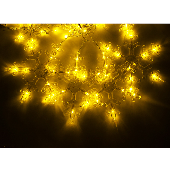 Фото к товару Электрогирлянда интерьерная "Звёздочки и снежинки" тёплый свет Электрогирлянда интерьерная "Звёздочки и снежинки" тёплый свет