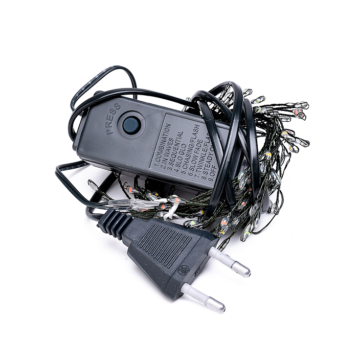 Фото к товару Электрогирлянда Мишура, 3м, 100 ламп, цветная Электрогирлянда Мишура, 3м, 100 ламп, цветная