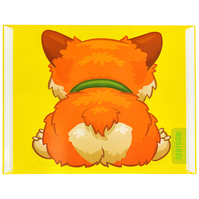 Папка-конверт на кнопке А5, пластик, "Корги" 180 мкм, двусторонняя печать