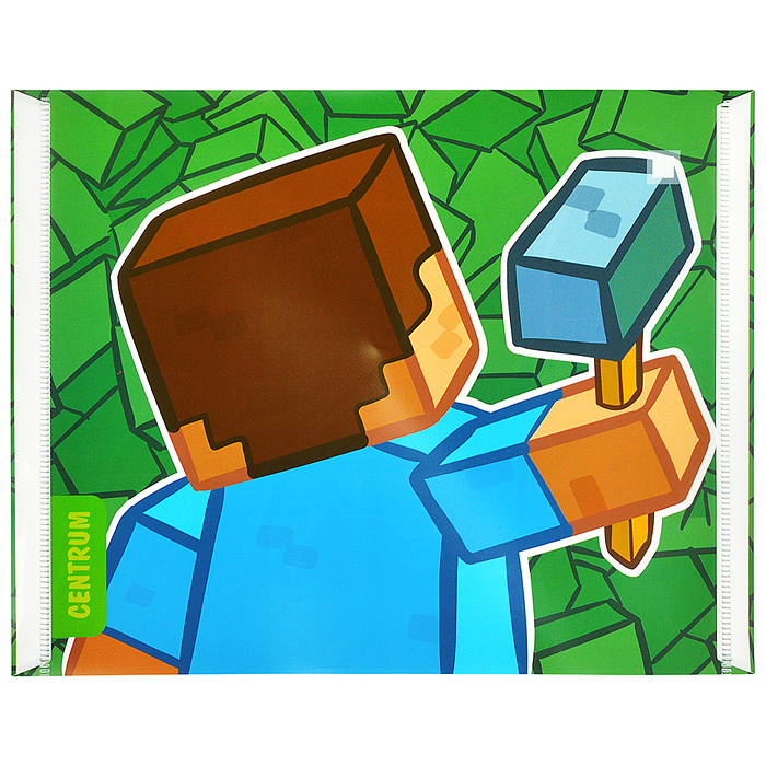 Папка-конверт на кнопке А5, пластик "My game Огурец" 180 мкм, двусторонняя печать