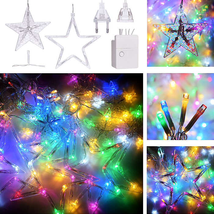 Электрогирлянда интерьерная "Звёзды" цветная Электрогирлянда интерьерная "Звёзды" цветная