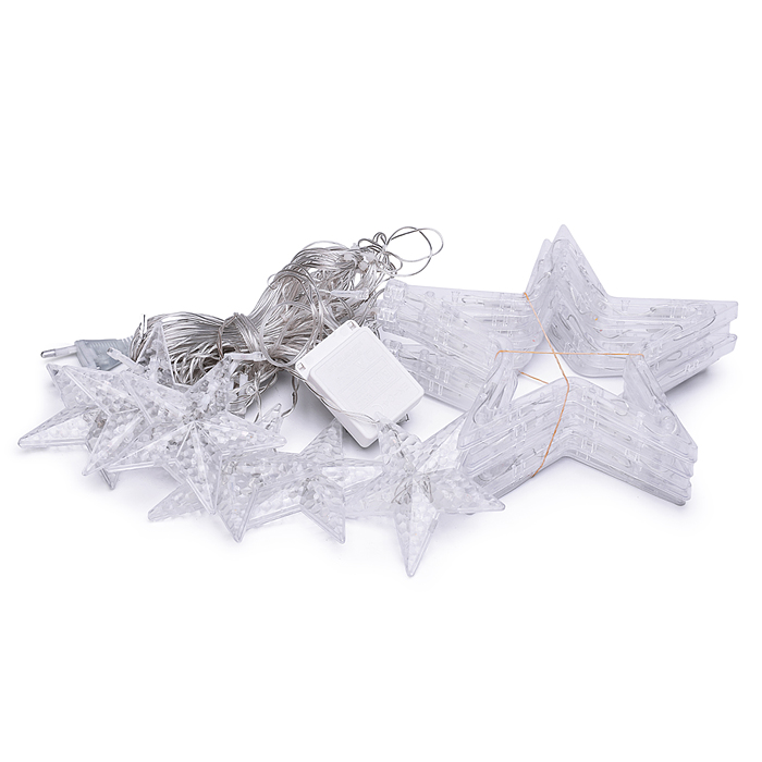 Фото к товару Электрогирлянда интерьерная "Звёзды" цветная Электрогирлянда интерьерная "Звёзды" цветная