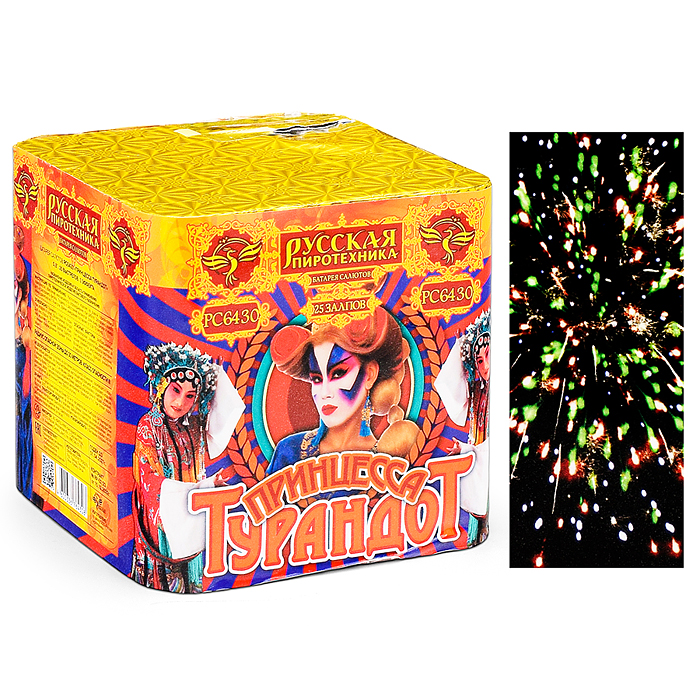 Батарея салютов "Принцесса Турандот" (0,8" х 25 залп.) * в кор. 16 шт. 