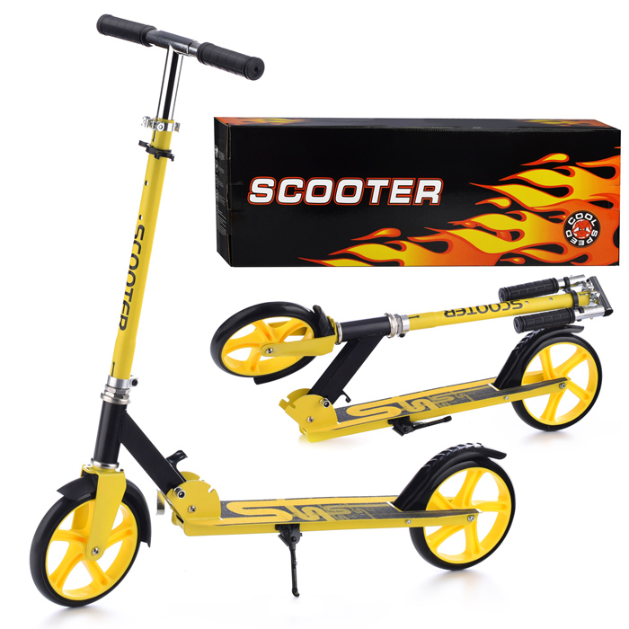 Самокат U038447Y 2-х кол., желтый, PU/ 200 мм, ABEC 7, в коробке в пакете